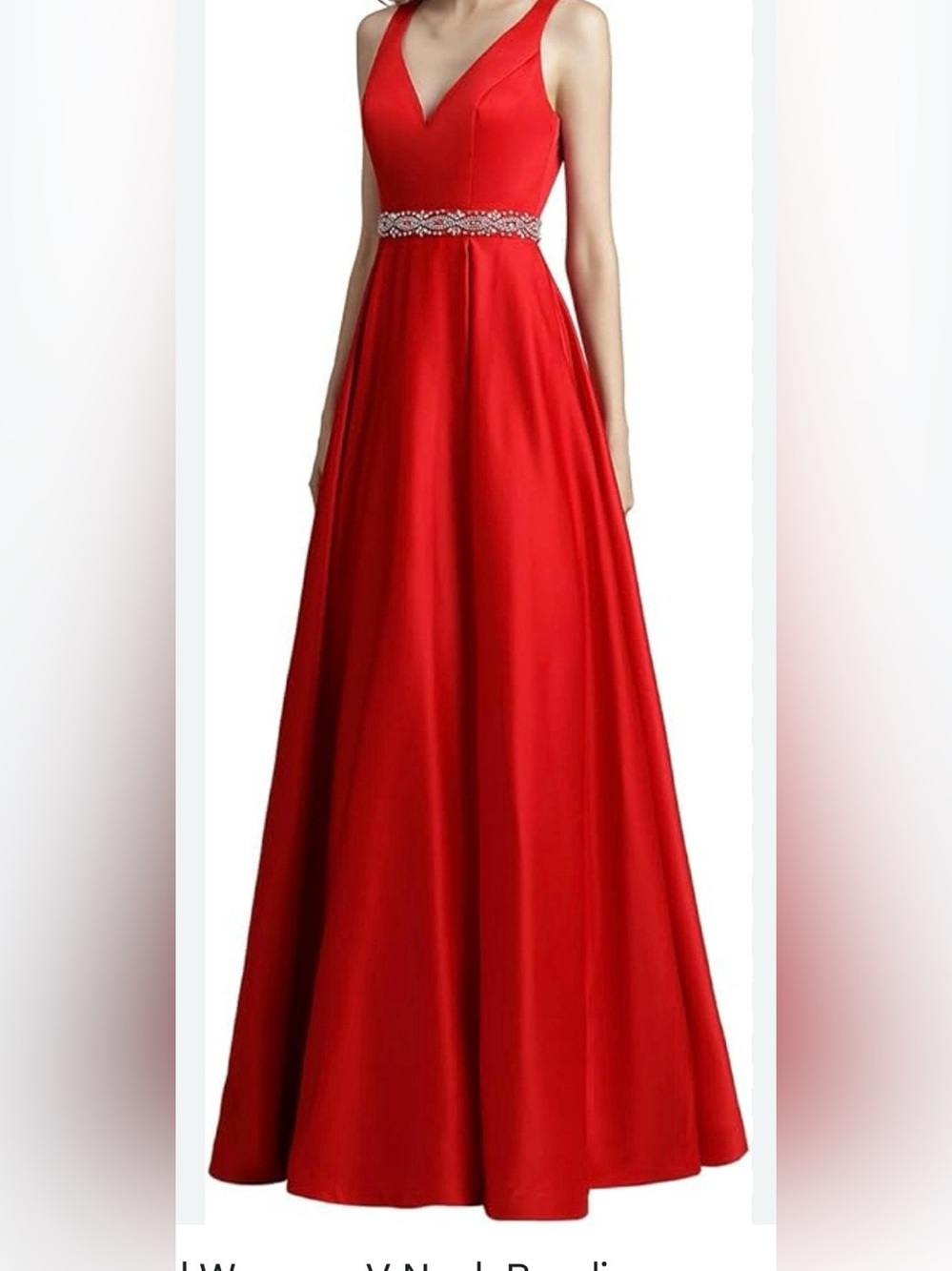 Juliet Elegant Red Prom Dress with Beaded Waist